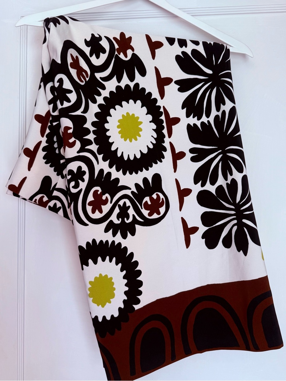 Zara Cream, Black & Brown Floral Pattern Top